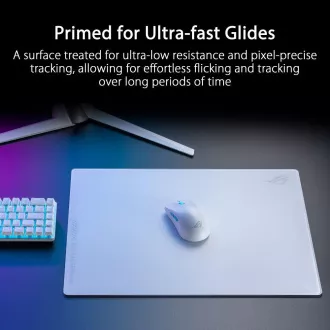 Mouse pad ASUS ROG Moonstone ACE (mărime L / Alb), sticlă