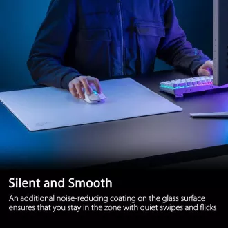 Mouse pad ASUS ROG Moonstone ACE (mărime L / Alb), sticlă