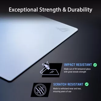 Mouse pad ASUS ROG Moonstone ACE (mărime L / Alb), sticlă