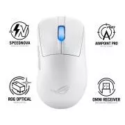 Mouse ASUS ROG Keris II Ace, mouse de gaming wireless, alb