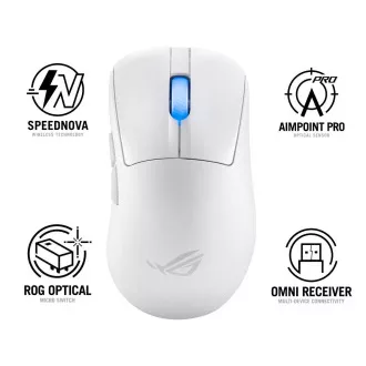 Mouse ASUS ROG Keris II Ace, mouse de gaming wireless, alb