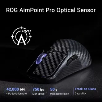 Mouse de gaming ASUS ROG Harpe Ace Extreme, Bluetooth fără fir, RF 2.4GHz, negru
