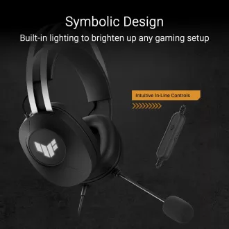 Căști ASUS TUF Gaming H1 GEN II, Căști Gaming cu fir, negru Căști ASUS TUF Gaming H1 GEN II, Căști Gaming cu fir, negru