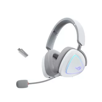 Căști ASUS ROG DELTA II, Wireless 2.4GHz, ARGB, alb