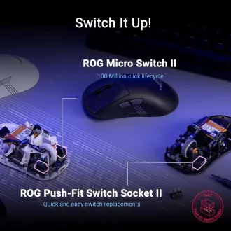 Mouse ASUS ROG Keris II Origin, mouse wireless pentru gaming, negru