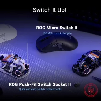 Mouse ASUS ROG Keris II Origin, mouse wireless pentru gaming, alb