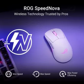 Mouse ASUS ROG Keris II Origin, mouse wireless pentru gaming, alb