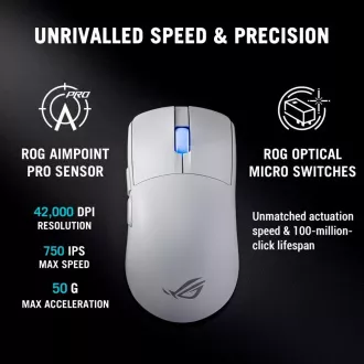 Mouse de gaming ASUS ROG Harpe II Ace, wireless, alb