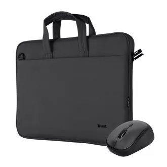 TRUST Geantă pentru notebook de 16"   mouse wireless, negru