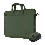TRUST 16" Geantă pentru notebook   mouse wireless, verde