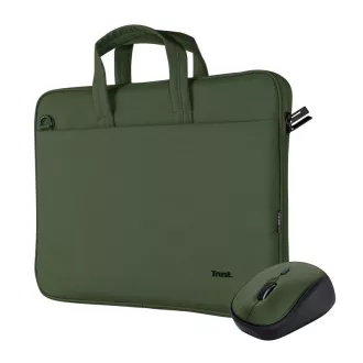 TRUST 16" Geantă pentru notebook   mouse wireless, verde