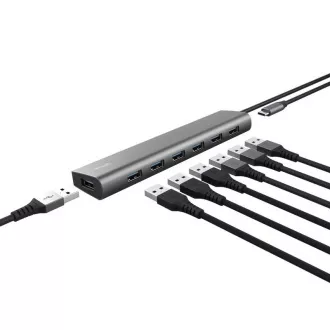 Hub TRUST HALYX, hub USB 3.2 Gen1 cu 7 porturi