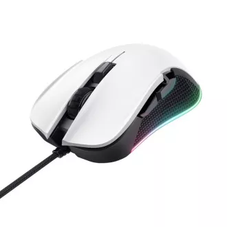 Mouse pentru jocuri TRUST GXT 922W YBAR Eco Gaming Mouse, optic, USB, alb