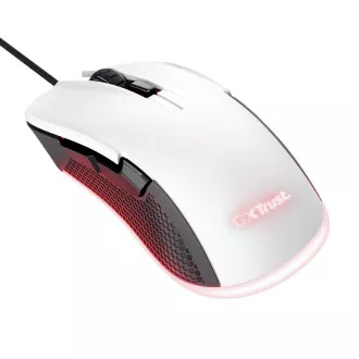 Mouse pentru jocuri TRUST GXT 922W YBAR Eco Gaming Mouse, optic, USB, alb