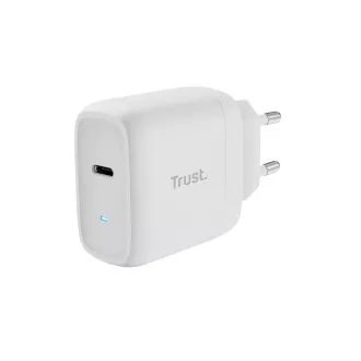 Incarcator TRUST 45W Maxo, USB-C, Incarcator de perete, cablu USB-C 2m, alb