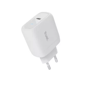 Incarcator TRUST 45W Maxo, USB-C, Incarcator de perete, cablu USB-C 2m, alb