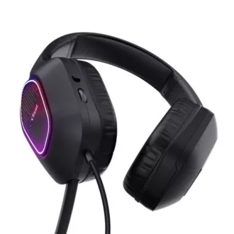 Căști de gaming TRUST GXT 416 ZIROX, LED, USB, Jack 3.5mm, negre