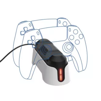 Stație de încărcare TRUST GXT 228, pentru 2 controllere PS5, albă