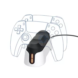 Stație de încărcare TRUST GXT 228, pentru 2 controllere PS5, albă