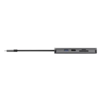 Stație de andocare TRUST DALYX USB-C, 8 în 1, HDMI, RJ45, 2xUSB-C, 2xUSB-A, card microSD/SD, gri