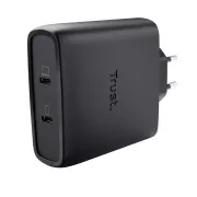 Încărcător TRUST GaN MAXO 100W cu 2 porturi, USB-C, negru