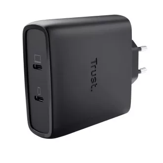 Încărcător TRUST GaN MAXO 100W cu 2 porturi, USB-C, negru