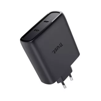 Încărcător TRUST GaN MAXO 100W cu 2 porturi, USB-C, negru