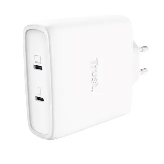Încărcător TRUST GaN MAXO 100W cu 2 porturi, USB-C, alb