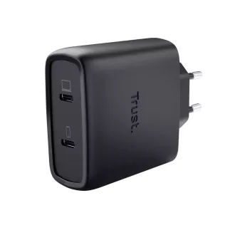 Încărcător TRUST GaN MAXO 65W cu 2 porturi, USB-C, negru