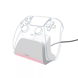 Stație de încărcare TRUST GXT 255W, pentru controlere PS5, albă