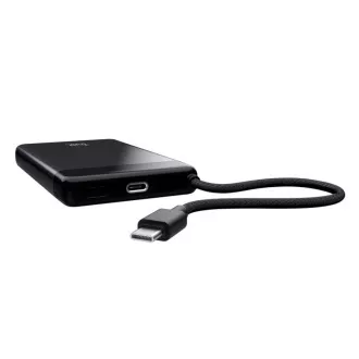 Baterie externă TRUST Fiera, 10000 mAh, cu cablu, 2x USB-C, neagră