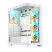 Carcasă GIGABYTE GB-C500PI ST, turn mediu, 1xUSB-C 3.2, 2xUSB 3.0, 4x ventilatoare ARGB de 120 mm, alb