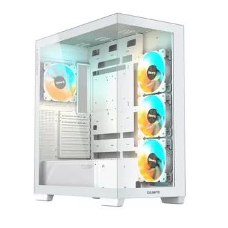 Carcasă GIGABYTE GB-C500PI ST, turn mediu, 1xUSB-C 3.2, 2xUSB 3.0, 4x ventilatoare ARGB de 120 mm, alb
