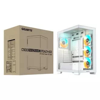 Carcasă GIGABYTE GB-C500PI ST, turn mediu, 1xUSB-C 3.2, 2xUSB 3.0, 4x ventilatoare ARGB de 120 mm, alb