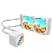 Cooler de apă GIGABYTE GAMING 240 ICE, 2x120mm, ARGB, LGA1851, AM5, alb