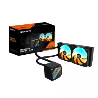 Cooler de apă GIGABYTE GAMING 240, 2x120mm, ARGB, LGA1851, AM5, negru