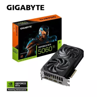 Placă video GIGABYTE VGA NVIDIA GeForce RTX 5060 Ti WINDFORCE 8G, 8G GDDR7, 3xDP, 1xHDMI