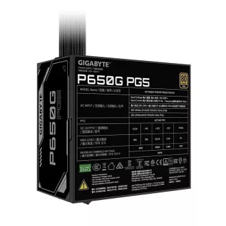 Sursă de alimentare GIGABYTE P650G PG5, 650W, 120mm, 80 Plus Gold, ATX 3.1