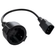 C-TECH cablu adaptor de alimentare C14 (M) -> schuko (F), 15 cm
