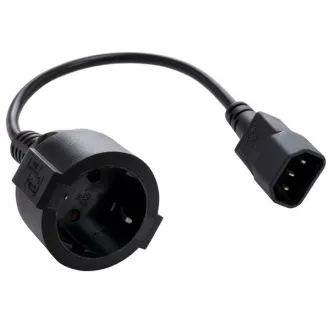C-TECH cablu adaptor de alimentare C14 (M) -> schuko (F), 15 cm