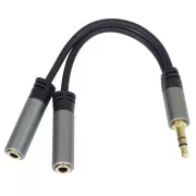 Splitter PremiumCord HQ 3.5mm Jack Masculin - 2x Jack Femela 15cm