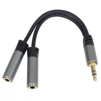 Splitter PremiumCord HQ 3.5mm Jack Masculin - 2x Jack Femela 15cm