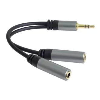 Splitter PremiumCord HQ 3.5mm Jack Masculin - 2x Jack Femela 15cm