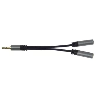 Splitter PremiumCord HQ 3.5mm Jack Masculin - 2x Jack Femela 15cm