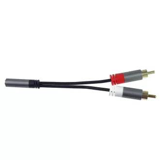Cablu PremiumCord Mufă HQ 3.5mm Mamă - 2x CINCH Mascul 15cm