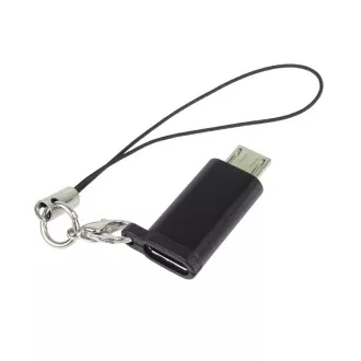 Adaptor PremiumCord Conector USB-C mamă - USB 2.0 Micro-B/mascul, negru cu buclă de suspendare Adaptor PremiumCord Conector USB-C mamă - USB 2.0 Micro-B/mascul, negru cu buclă de suspendare