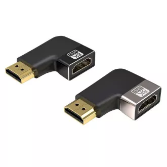 Adaptor de cuplare PREMIUMCORD 8K HDMI A - HDMI A, F/M, unghi de până la 90° - stânga