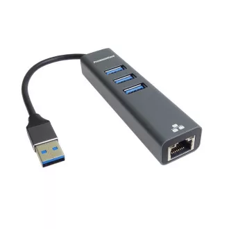 Adaptor PREMIUMCORD USB3.0 - LAN RJ45 ETHERNET 10/100/1000 MBIT + 3x port USB3.0