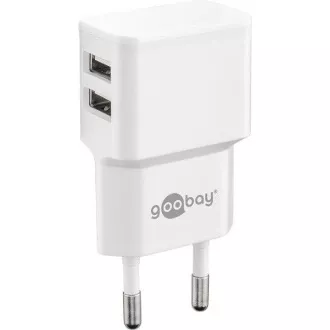 Adaptor de alimentare și încărcare Goobay 230V la 2x USB, max.2, 4A, alb