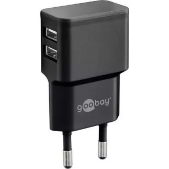 Goobay Adaptor de alimentare și încărcare 230V la 2x USB, max.2, 4A, negru